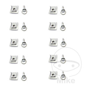 Snelsluiter Set 19mm D-Ring Zilver