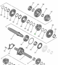 CP2 Tandwiel 6e versnelling (27T) BLW-17261-00