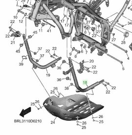 Tenere 700 Onderste Framebuis Links