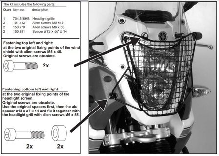 Hepco&amp;Becker Koplamp cover Yamaha XT660Z