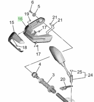 Yamaha Tenere handkap rechts D08-F6146-00