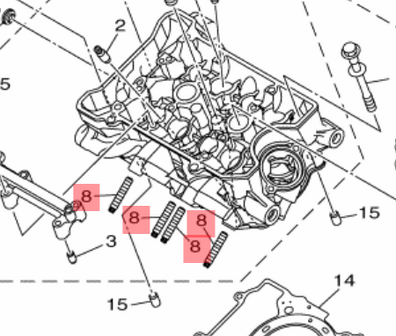 Yamaha uitlaat draadeind 90116-08087