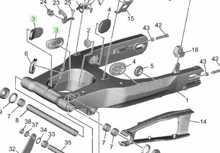 Tenere 700 Achterbrug Plug Binnenzijde 90338-40004
