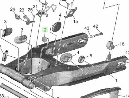 Tenere 700 Achterbrug Plug Binnenzijde 90338-20008