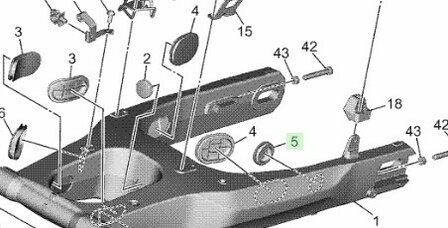 Tenere 700 Achterbrug Plug Binnenzijde 90338-30007