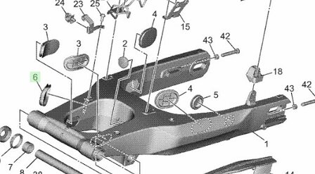 Tenere 700 Achterbrug Plug Buitenzijde BW3-22417-00