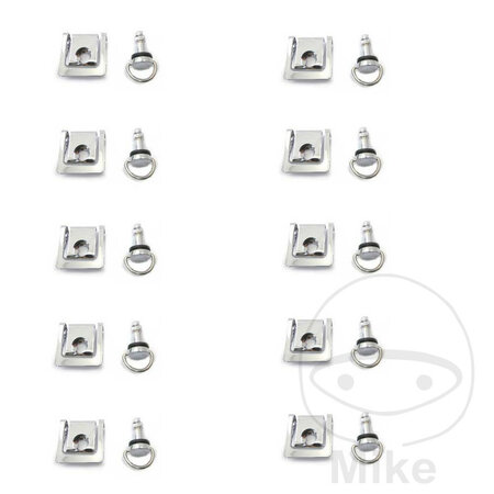 Snelsluiter Set 19mm D-Ring Zilver