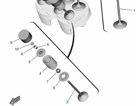 Yamaha CP2 uitlaatklep 1WS-12121-01