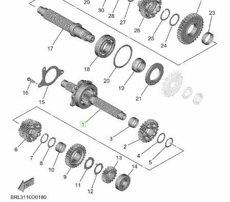 CP2 MAIN AXLE ASSY BLW-17401-00
