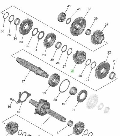 CP2 Tandwiel 6e versnelling (27T) BLW-17261-00