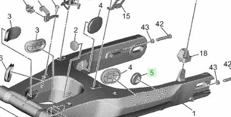 Tenere 700 Achterbrug Plug Binnenzijde 90338-30007