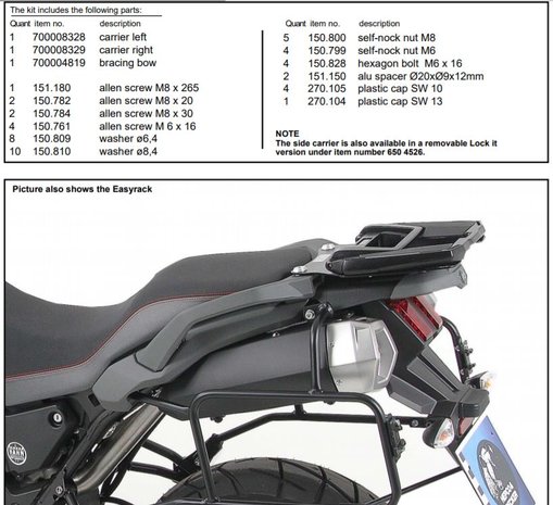 Hepco&Becker Kofferrek zwart Yamaha XT660Z