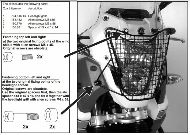 Hepco&Becker Koplamp cover Yamaha XT660Z