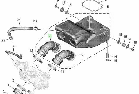 Tenere 700 Inlaatrubber Rechts BW3-1446C-01