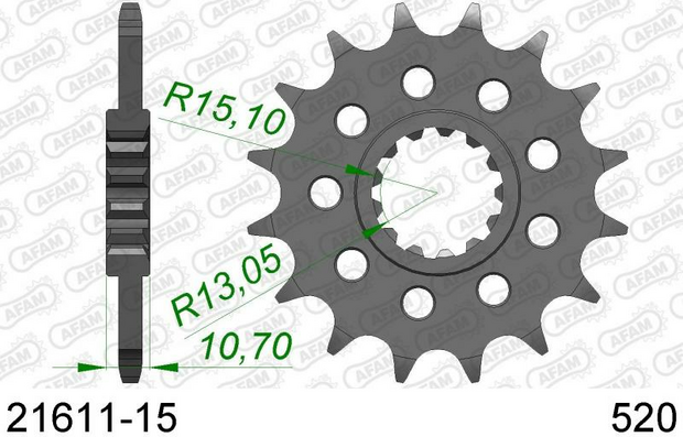 AFAM Kettingset Yamaha Tenere 700 Staalkleurig - 520
