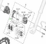 Remklauw pen set voorzijde Yamaha BNW-F5924-00
