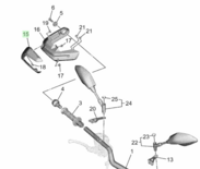 Yamaha Tenere kleurdeel handkap Rechts Wit D08-F6145-10