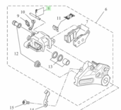Remklauw pen set achter Yamaha 5VK-F5924-10