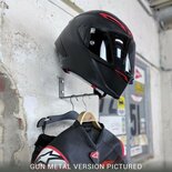 Gray steel X3 helmet & gear wall mount Matt Black